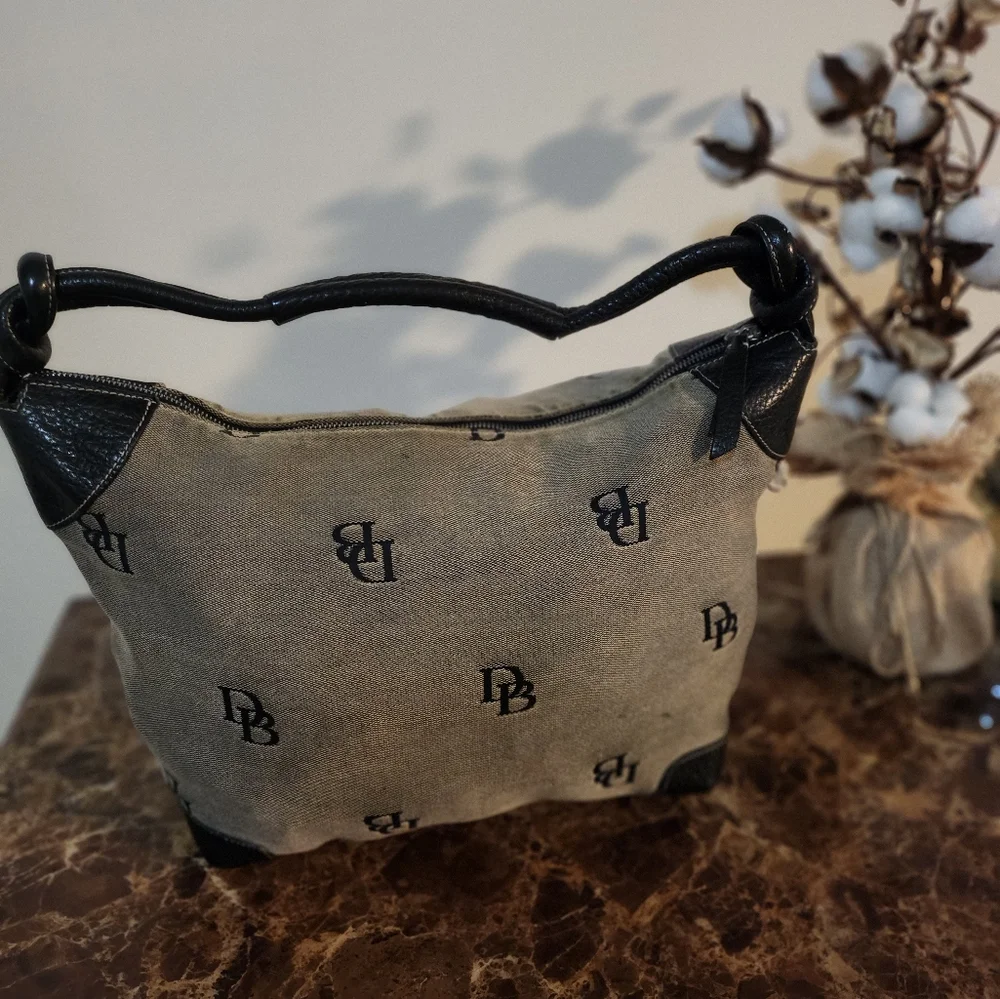 GUC Dooney and Bourke Monogram with Leather Trim Hobo Large size